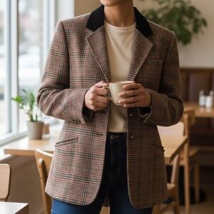 Pendleton Vintage Single Breasted Plaid Field Blazer